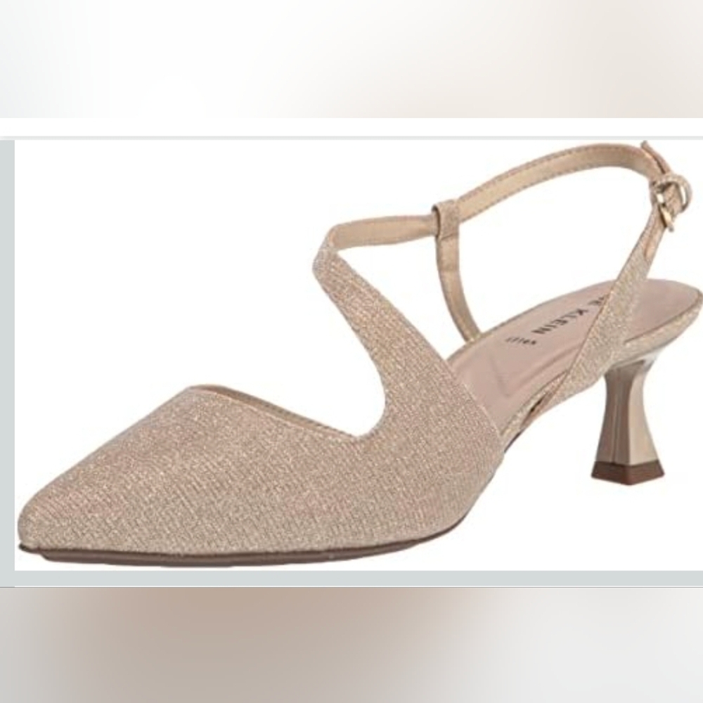 Anne Klein Flex Slingback Heels Gold Sparkle